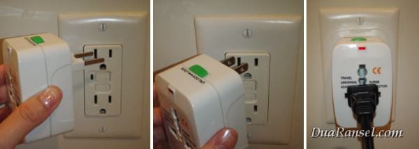 Penggunaan universal adapter Penggunaan universal adapter