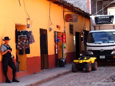 Honduras: Armed security guard in Copan Honduras: Armed security guard in Copan