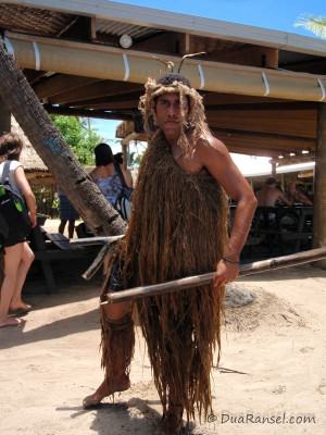 Fiji - cannibal Fijian in cannibal costume