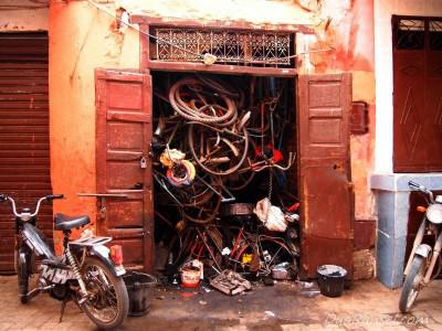 Morocco Marrakech Medina - Bicycle Gudang sepeda - Marrakesh, Maroko