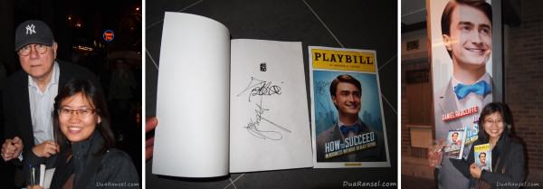 Kiri: bersama 5 times Emmy winner: John Larroquette (TV seri Night Court). Tengah/kanan: Buku bertanda tangan Daniel Radcliffe dan John Larroquette!! Iri? :p