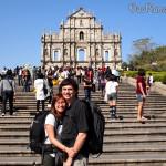 Dina, Ryan, the two backpacks, and the world