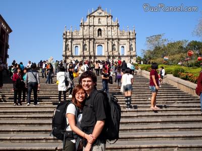Dina, Ryan, the two backpacks, and the world