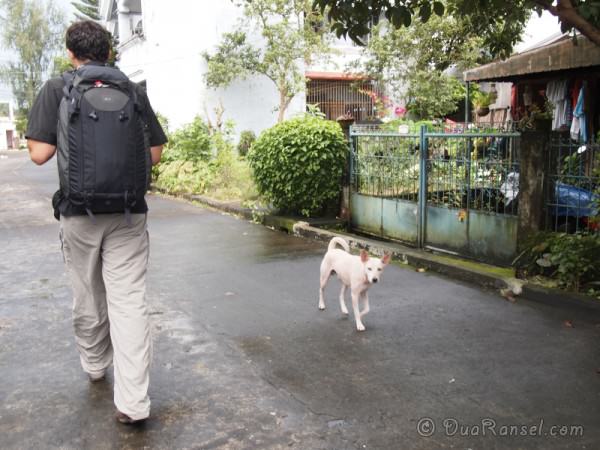 Ryan and his backpack in Legazpi Philippines