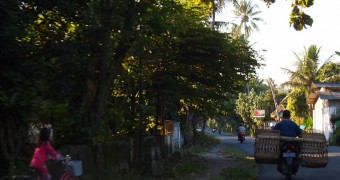 Pemandangan jalanan di sebuah desa dekat Blitar di Jawa Timur