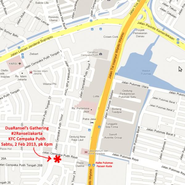 Peta KFC Cempaka Putih untuk #2RanselJakarta