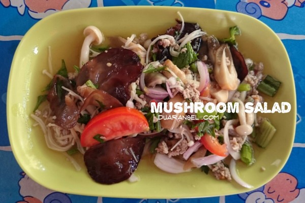 Thai sour and spicy mushroom salad